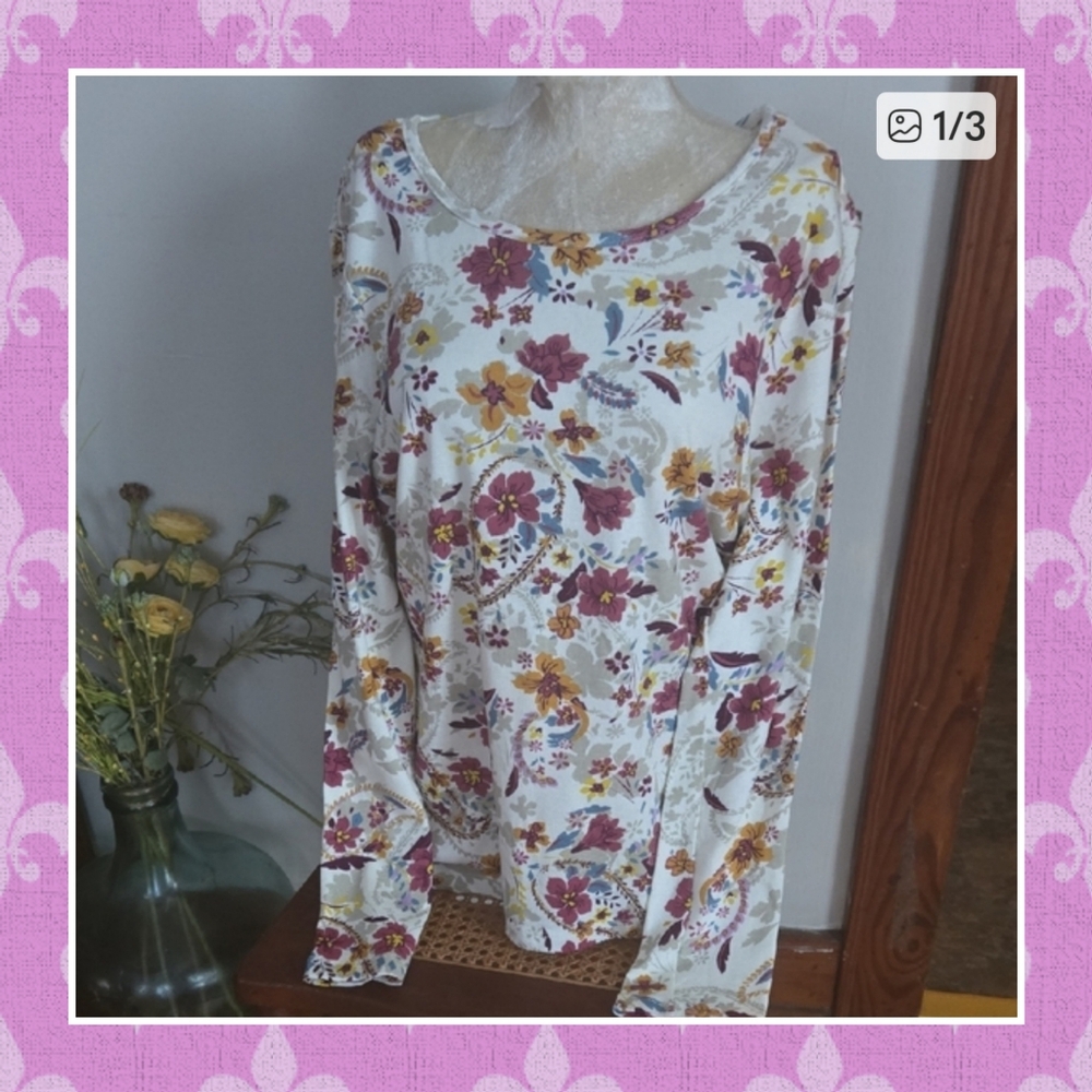 Nwt Sag Harbor Multicolor Cotton Top Size Large